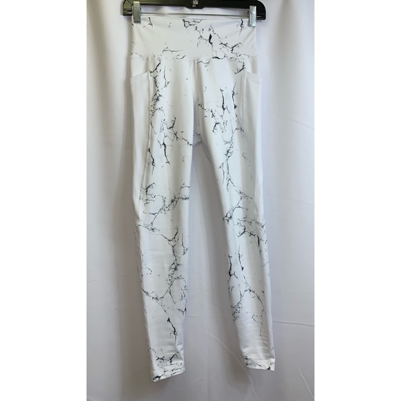 Buffbunny Collection Pants - BUFFBUNNY Limitless White Marble Leggings Size S